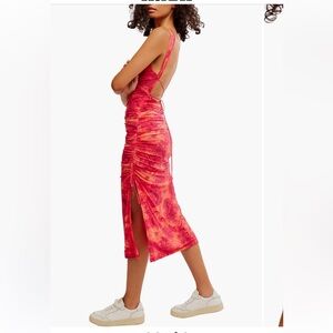 Free People Printed Take Me Away mesh Midi Dress
